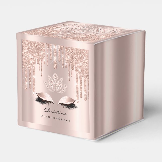 Ballotins Quinceañeras Sweet 16e Rose nuptiale Gold Spark (Arrière)