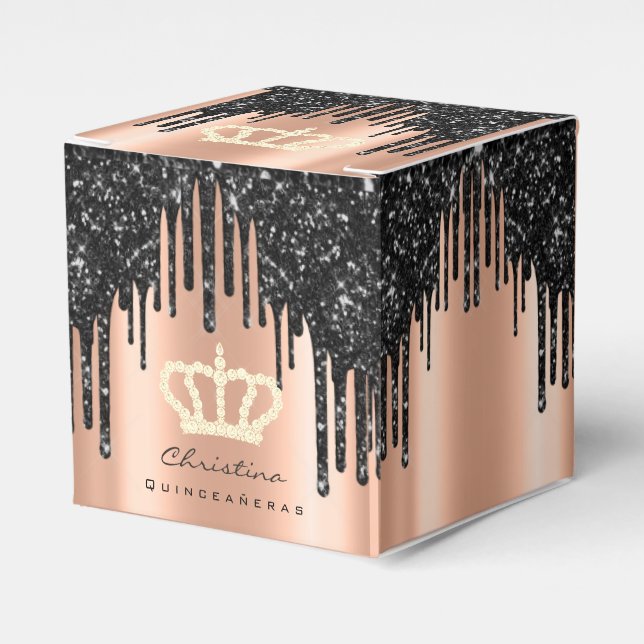 Ballotins Quinceañeras Sweet 16e Rose nuptiale Royal Black (Verso)