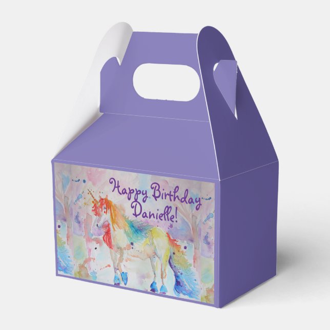 Ballotins Rainbow Unicorn Girls Birthday Cake Ballotin (Verso)