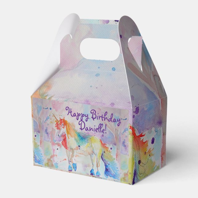 Ballotins Rainbow Unicorn Girls Birthday Cake Ballotin (Verso)
