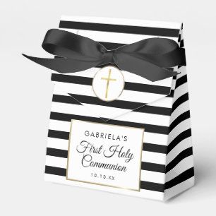 Ballotins Rayure noire Élégant Or Première Sainte Communion