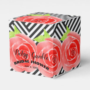Ballotins Rayures en boîte Roses aquarelle Derby 5 cm Carré
