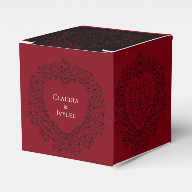 Ballotins Red Black Heart se tord Mariage gothique (Verso)