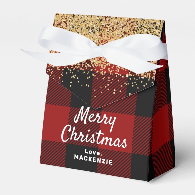 Ballotins Red Buffalo Plaid and Gold Christmas (Verso)