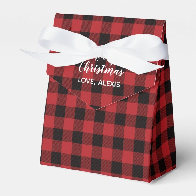 Ballotins Red Buffalo Plaid Christmas Ballotin (Verso)