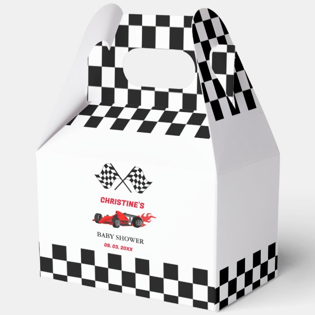 Ballotins Red Car Race Baby shower (Verso)