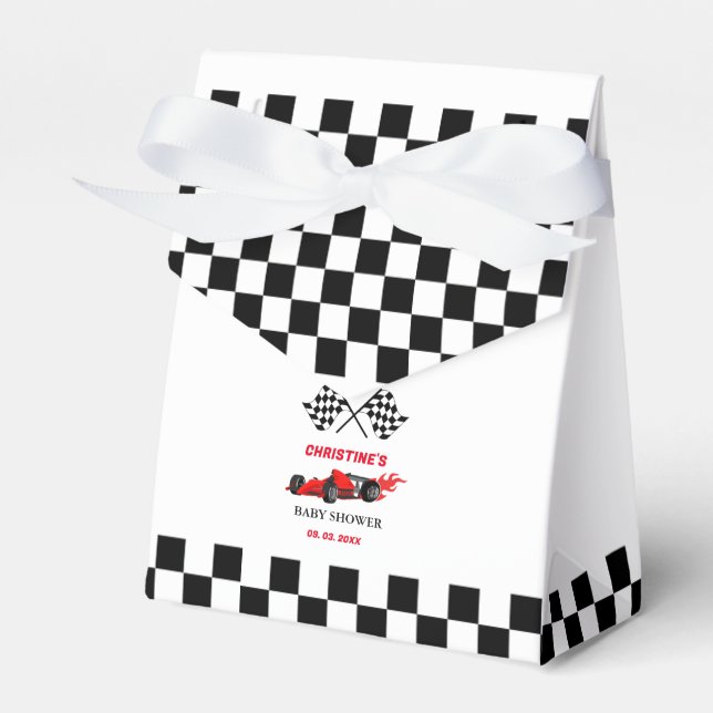 Ballotins Red Car Race Baby shower (Verso)