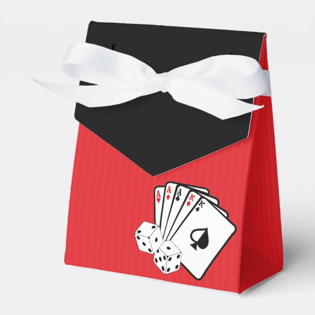 Ballotins Red Casino Poker Party Favoriser les boîtes (Verso)