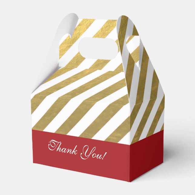Ballotins Red & Gold Striped Christmas Party Favoriser les b (Verso)