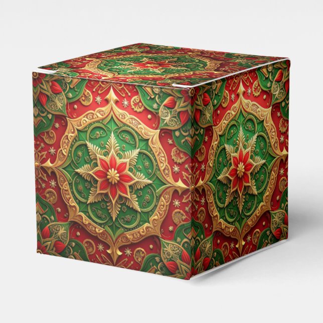 Ballotins Red Green Holiday Decorative Favor Box (Verso)