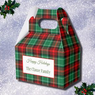 Ballotins Red Green Holiday Plaid Party Favoriser Box