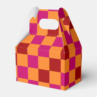 Ballotins Red Orange Pink Checkered Pattern Design
