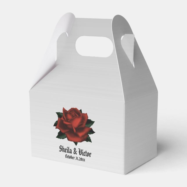 Ballotins Red Rose gothique Mariage Ballotin personnel (Verso)