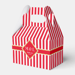 Ballotins Red & White Stripes w. Merci d'or