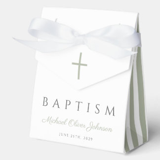 Ballotins Religious Cross Dusty Blue Script Boy Baptism 