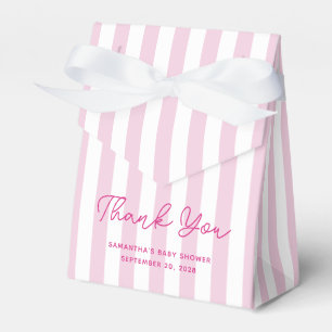 Ballotins Remerciement Baby Shower Rayure Bonbon Rose Pâle