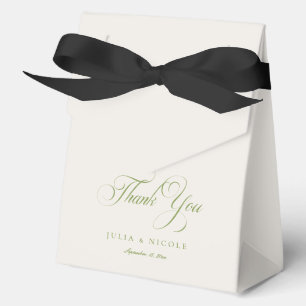 Ballotins Remerciement de mariage à la calligraphie verte iv
