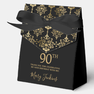 Ballotins Remerciement élégant or 90e anniversaire