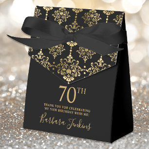 Ballotins Remerciement élégant or pour 70e anniversaire