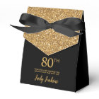 Remerciement paillettes or 80 ans