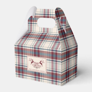 Ballotins Renne plaid rustique beige rouge brûlé personnalis