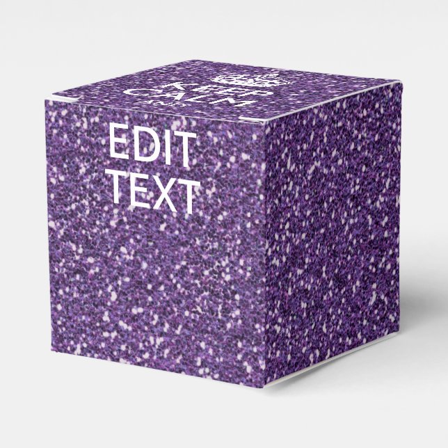 Ballotins Restez calme et ayez votre texte Glamor Mauve (Verso)