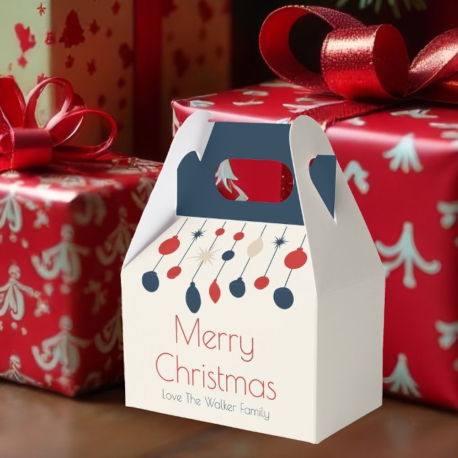 Ballotins Retro Joyeux Noël Rouge Bleu Fête des Ornements (Créateur téléchargé)