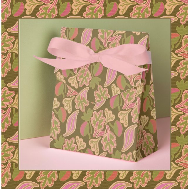 Ballotins Retro leaves in bohem patterndesign Favor Box (Créateur téléchargé)