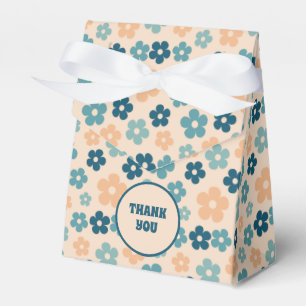 Ballotins Retro Peach Green Boho Flower Anniversaire Merci