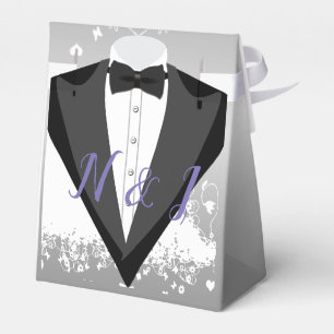 Ballotins Robe Et Tuxedo Design Mariage Favor Box