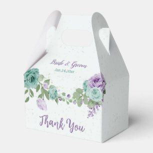 Ballotins romantique bleu et violet fleurs mariage