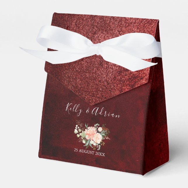 Ballotins Romantique Bourgogne Blush rose Floral Russe Maria (Verso)