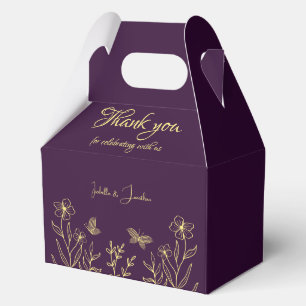 Ballotins Romantique élégant or fleur violet mariage