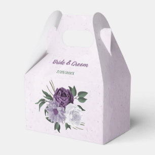 Ballotins Romantique violet fleurs blanches mariage