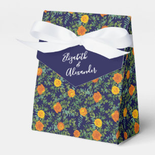 Ballotins Rose bleu et orange Floral Mariage moderne