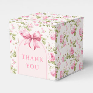 Ballotins Rose de cottage rose avec coquette Bow   MERCI