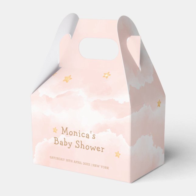 Ballotins Rose Elegant Nuage Neuf Étoiles Baby shower fille (Verso)