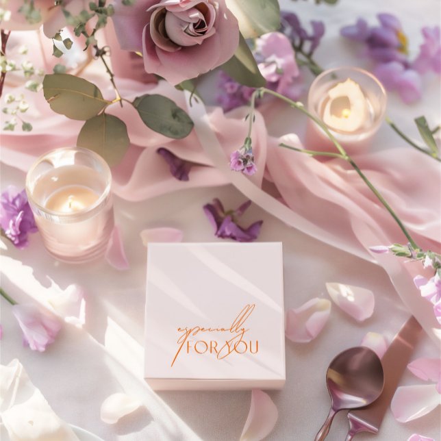 Ballotins Rose et orange modernes spécialement pour vous (Modern Blush Pink & Orange Especially For You Favor Boxes)