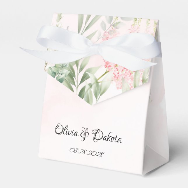 Ballotins Rose et verdure Feuille Chic Mariage (Verso)