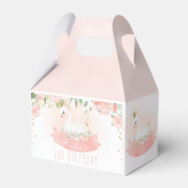 Ballotins Rose Floral Swan Princesse Ballotin d'anniversaire (Verso)