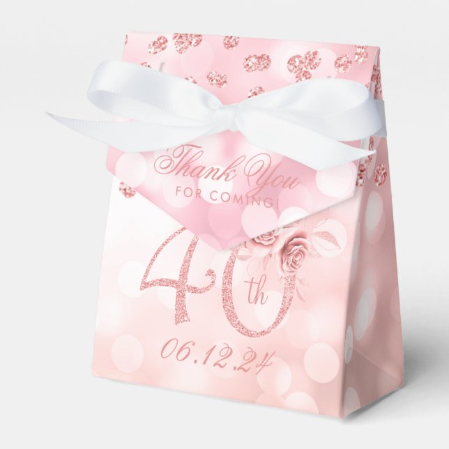 Ballotins Rose Gold 40e anniversaire Merci Lumières florales (Verso)