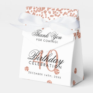 Ballotins Rose Gold 40th Birthday Merci Confetti White