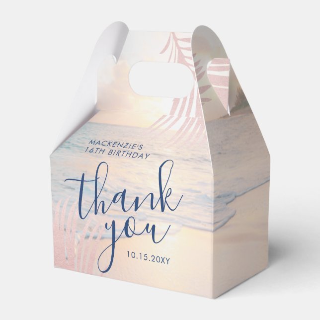 Ballotins Rose Gold Blush Pink Beach Anniversaire Élégant Ga (Verso)