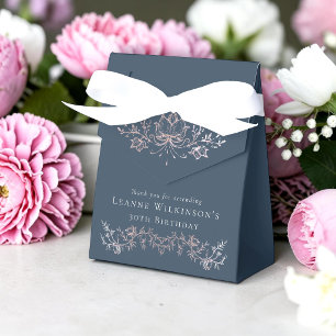 Ballotins Rose Gold Floral Trente Ans Navy Blue