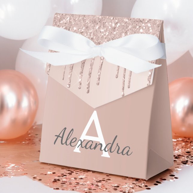 Ballotins Rose Gold Pailleté Monogramme Rose (Créateur téléchargé)