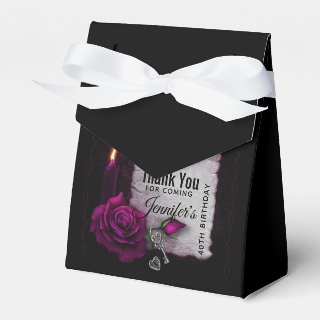 Ballotins Rose gothique, bougie, parchemin et emplacement An (Verso)