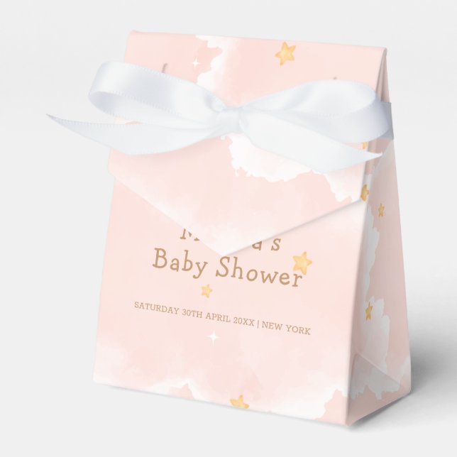 Ballotins Rose Moderne Nous Sommes Sur Cloud Neuf Baby showe (Verso)