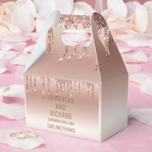 Ballotins Rose Parties scintillant à goutte d'or brillant mé