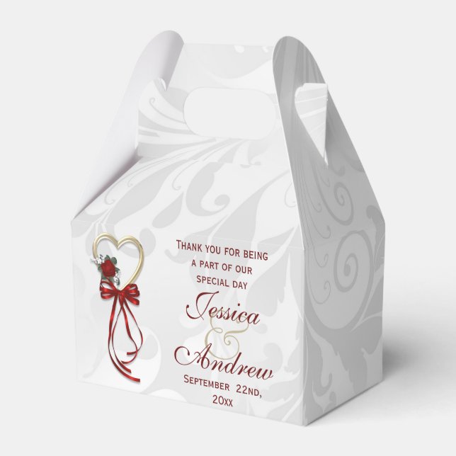 Ballotins Rose romantique, Coeur d'or et Ruban Rouge (Verso)