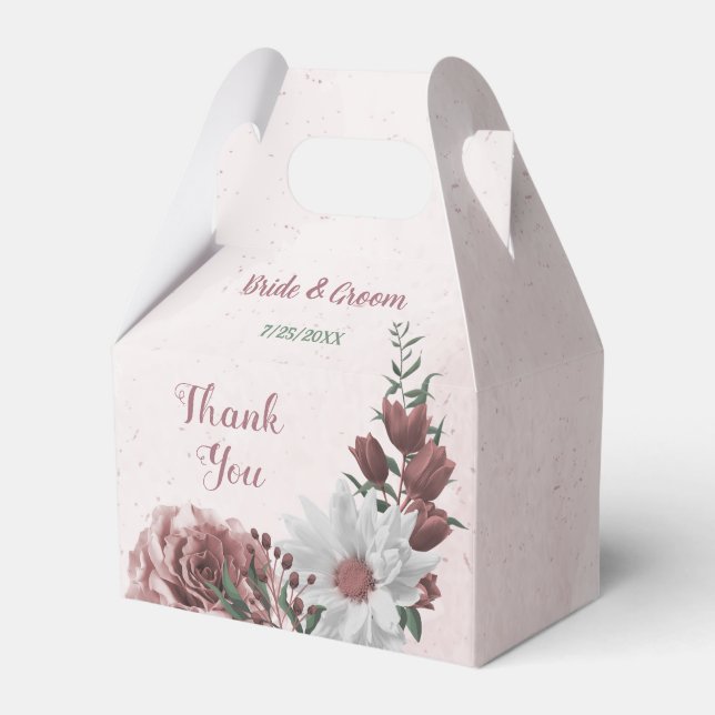 Ballotins rose romantique rose, blanc et cannelle mariage (Verso)